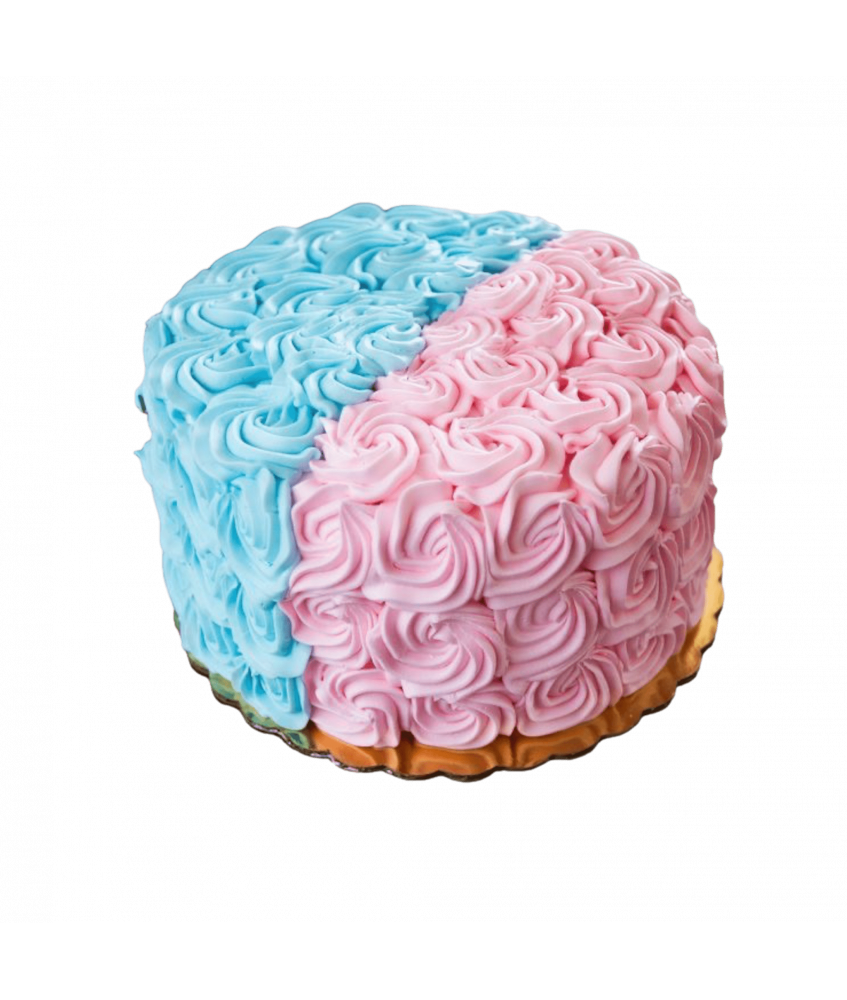 Gâteau d'anniversaire - Ruffle cake bleu et rose