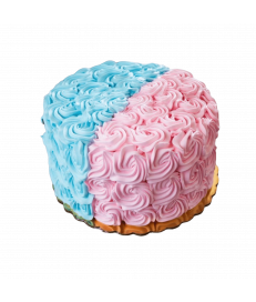 Gâteau d'anniversaire - Ruffle cake bleu et rose