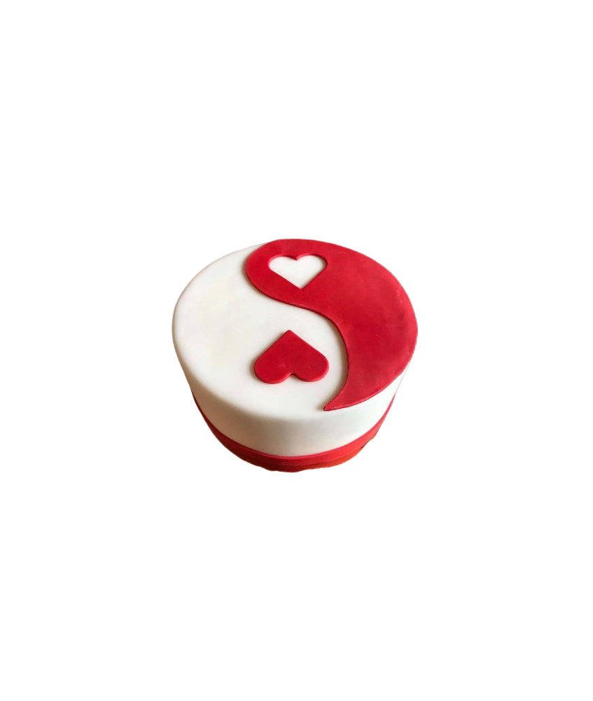 Gâteau d'anniversaire - Ying Yang rouge