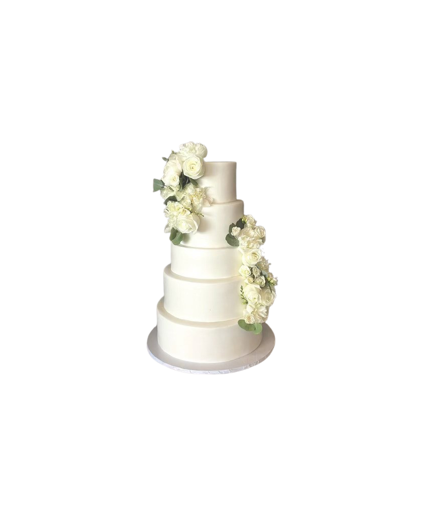 Pièce montée de mariage - Wedding cake roses blanches