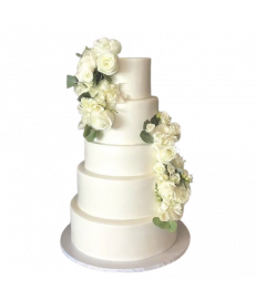 Pièce montée de mariage - Wedding cake roses blanches