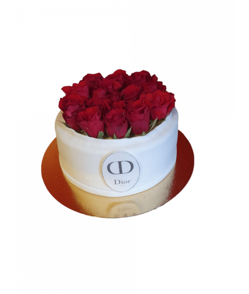 Gâteau d'anniversaire - Dior roses rouges