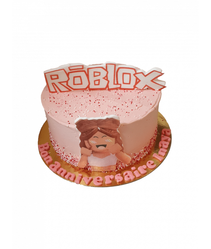 Gâteau d'anniversaire - Roblox rose